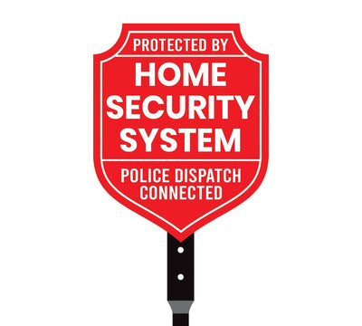 2 Pack Protected by Home Security System Yard Sign with 16" Stake, Shield Shape Rust-Free Aluminum Warning Sign, UV Protected Alarm Sign