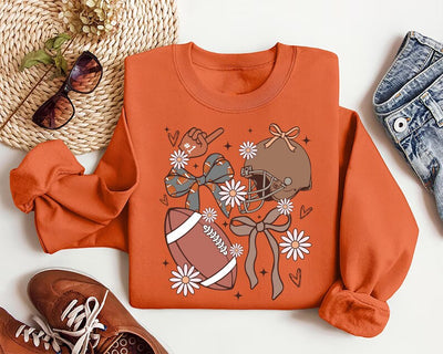 Football Coquette Sweatshirt, Preppy Game Day Football SweatShirt, Glitter Football Mama SweatShirt