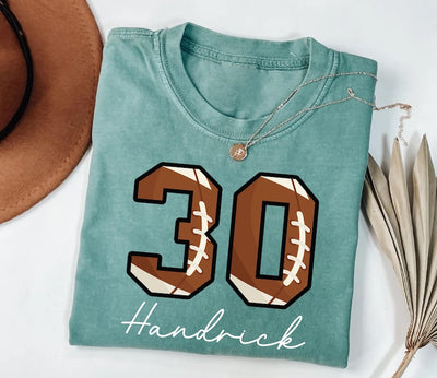 Custom Football Number Short Sleeve Shirt, Personalized Player or Mom Football Tee, Sports Mom Short Sleeve Shirt