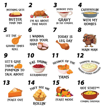 Custom Thanksgiving Family Dinner Short Sleeve Shirt, Thanksgiving Puns Short Sleeve Shirt, Thanksgiving Foods Group Tee