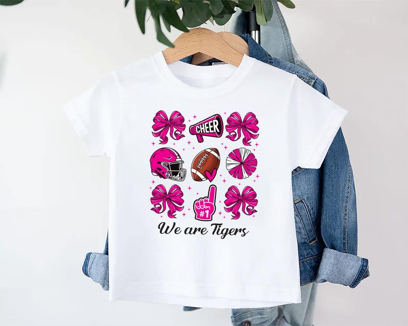 Custom Personal Football Coquette Bow Short Sleeve Shirt, Custom Name Short Sleeve Shirt, Cute Football Toddler Tee