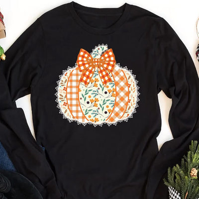 Farm Fresh Pumpkins Long Sleeve Shirt, Hand Picked Daily Pumpkin Season Long Sleeve Shirt, Fall Autumn Harvest Thanksgiving Long Sleeve Shirt