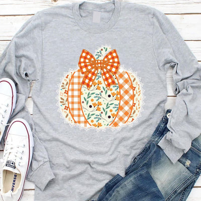 Farm Fresh Pumpkins Long Sleeve Shirt, Hand Picked Daily Pumpkin Season Long Sleeve Shirt, Fall Autumn Harvest Thanksgiving Long Sleeve Shirt