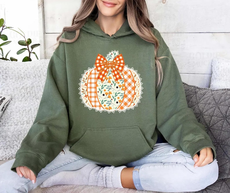 Farm Fresh Pumpkins Hoodie, Hand Picked Daily Pumpkin Season Hoodie, Fall Autumn Harvest Thanksgiving Hoodie