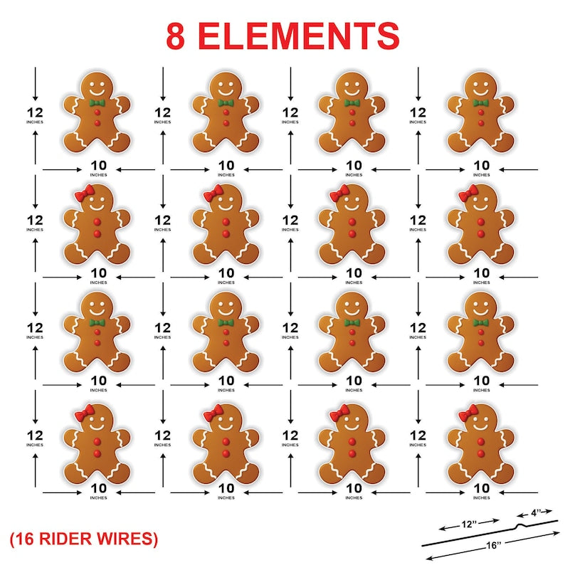 Gingerbread People Yard Sign, Outdoor Christmas Lawn Decoration with Stakes, Cute Holiday Garden Pathway Xmas Yard Decor for Winter Display