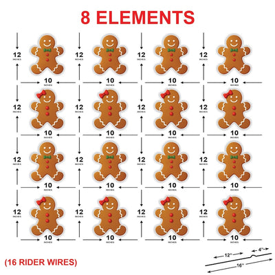 Gingerbread People Yard Sign, Outdoor Christmas Lawn Decoration with Stakes, Cute Holiday Garden Pathway Xmas Yard Decor for Winter Display