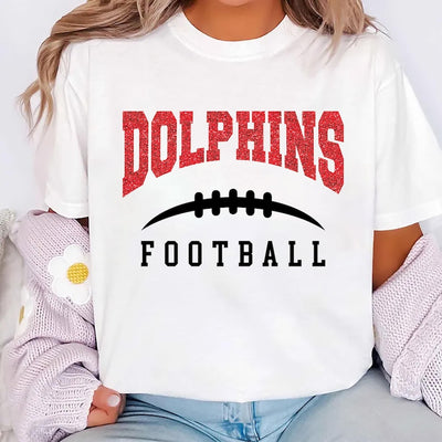 Custom Team Name Football with Laces Short Sleeve Shirt, Personalized Football Fan Short Sleeve Shirt, Football Mom Tee