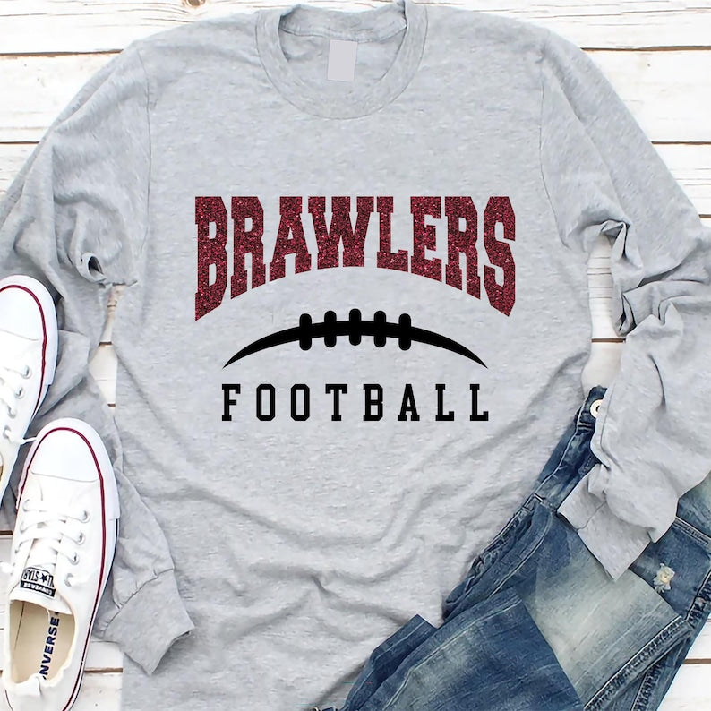 Custom Team Name Football with Laces Long Sleeve Shirt, Personalized Football Fan Long Sleeve Shirt