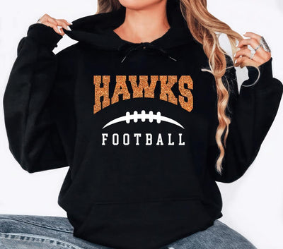 Custom Team Name Football with Laces Hoodie, Personalized Football Fan Hoodie, Football Mom Hoodie