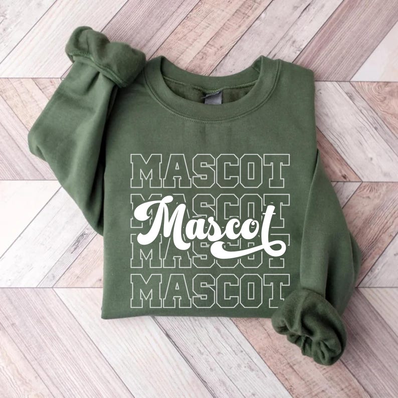 Custom Mascot Name Sweatshirt, School Mascot SweatShirt, Team Mascot SweatShirt, Personalized School Logo SweatShirt
