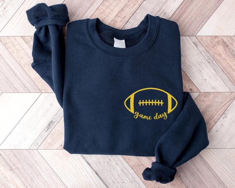 Game Day Football Embroidered Sweatshirt, Touchdown SweatShirt, Women’s Football SweatShirt