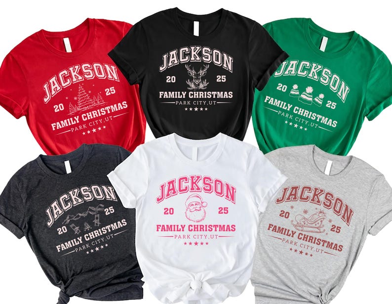 Custom Family Christmas Short Sleeve Shirt, Matching Family Christmas Short Sleeve Shirt, Personalized Name Christmas Tee