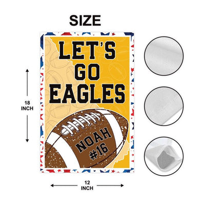 Custom Football Garden Flag - 12x18 Inch Double Sided, Personalized Team Yard Flag, Game Day Outdoor Yard Decor, Fall Sports Spirit Flag
