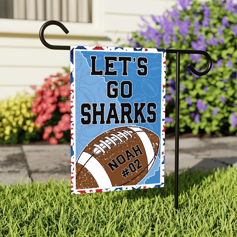 Custom Football Garden Flag - 12x18 Inch Double Sided, Personalized Team Yard Flag, Game Day Outdoor Yard Decor, Fall Sports Spirit Flag