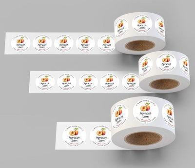 Personalized Apricot Jam Roll Labels, Custom Apricot Jam Product Stickers, Business Apricot Jam Labels for Jars, Canning, Lid Stickers