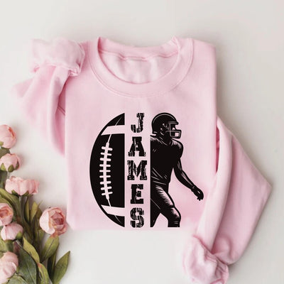 Personalized Football Mom Sweatshirt, Custom Game Day Women’s Football SweatShirt, Fall Football Season SweatShirt