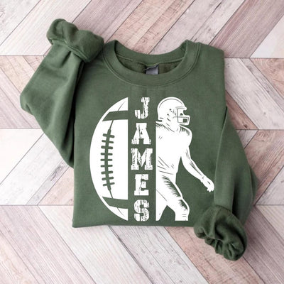 Personalized Football Mom Sweatshirt, Custom Game Day Women’s Football SweatShirt, Fall Football Season SweatShirt