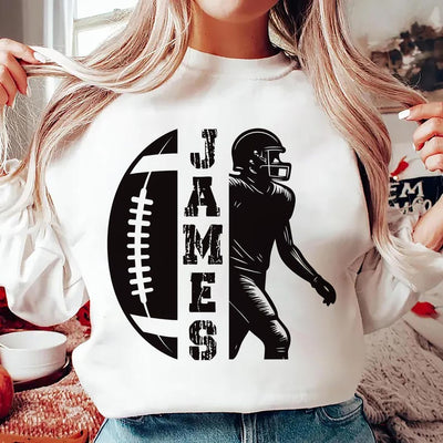 Personalized Football Mom Sweatshirt, Custom Game Day Women’s Football SweatShirt, Fall Football Season SweatShirt