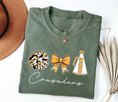 Custom Cheer Mom Short Sleeve Shirt, Personalized Cheer Mama Gift Short Sleeve Shirt, Cheerleader Tee