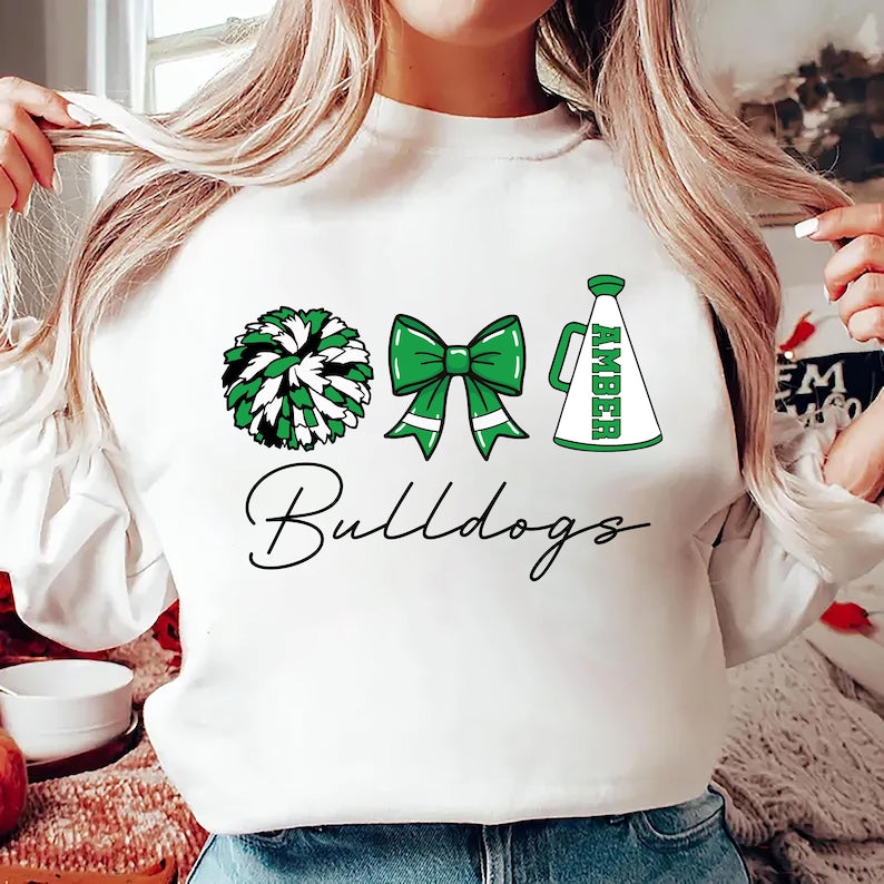 Custom Cheer Mom Sweatshirt, Personalized Cheer Mama Gift SweatShirt, Cheerleader SweatShirt, Cheerleading SweatShirt