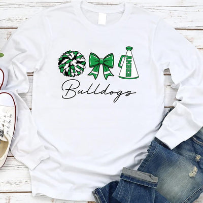 Custom Cheer Mom Long Sleeve Shirt, Personalized Cheer Mama Gift Long Sleeve Shirt, Cheerleader Long Sleeve Shirt