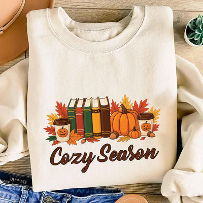 Cozy Season Fall Sweatshirt, Cute Autumn Crewneck SweatShirt, Cozy Fall Graphic SweatShirt, Unisex Fall Vibes SweatShirt