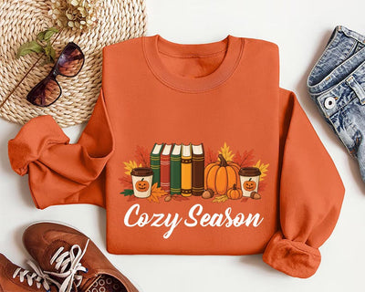 Cozy Season Fall Sweatshirt, Cute Autumn Crewneck SweatShirt, Cozy Fall Graphic SweatShirt, Unisex Fall Vibes SweatShirt
