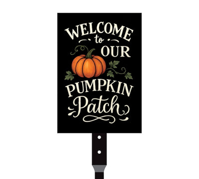 Welcome to Our Pumpkin Patch Yard Sign with 16" Stake, Rustic Fall Harvest Aluminum Sign, Outdoor Autumn Garden Porch Thanksgiving Decor