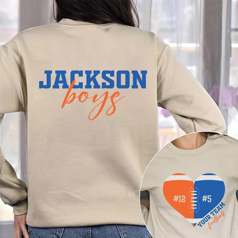 Custom Football Mom Sweatshirt, Personalized Football SweatShirt, Game Day Football SweatShirt