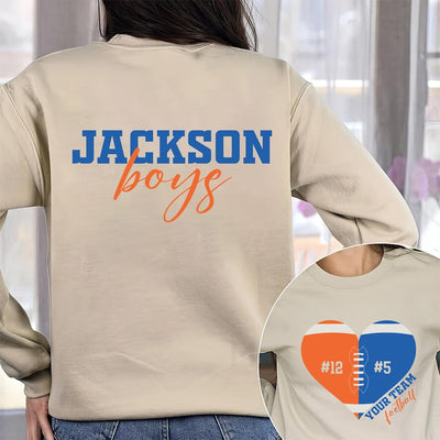 Custom Football Mom Sweatshirt, Personalized Football SweatShirt, Game Day Football SweatShirt