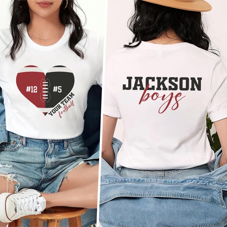 Custom Football Mom Short Sleeve Shirt, Personalized Football Short Sleeve Shirt, Game Day Football Tee