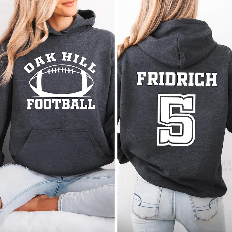 Custom Football Team Name and Number Hoodie, Gift for Football Team Lover Hoodie, Football Mama Hoodie