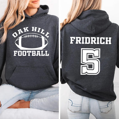 Custom Football Team Name and Number Hoodie, Gift for Football Team Lover Hoodie, Football Mama Hoodie