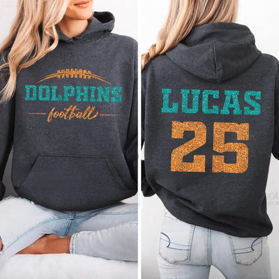 Custom Football Mascot Hoodie, Personalized Team Spirit Hoodie, Football Mom Hoodie