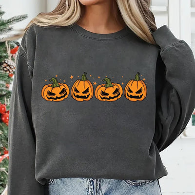 Pumpkin Halloween Sweatshirt, Jack-o-Lantern Fall SweatShirt, Spooky Season Graphic SweatShirt