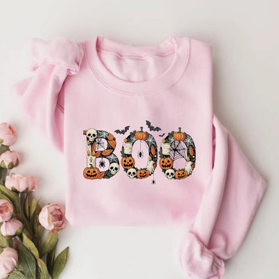 Boo Sweatshirt, Halloween Fall SweatShirt, Cute and Scary Ghost SweatShirt, Spooky Season Unisex SweatShirt