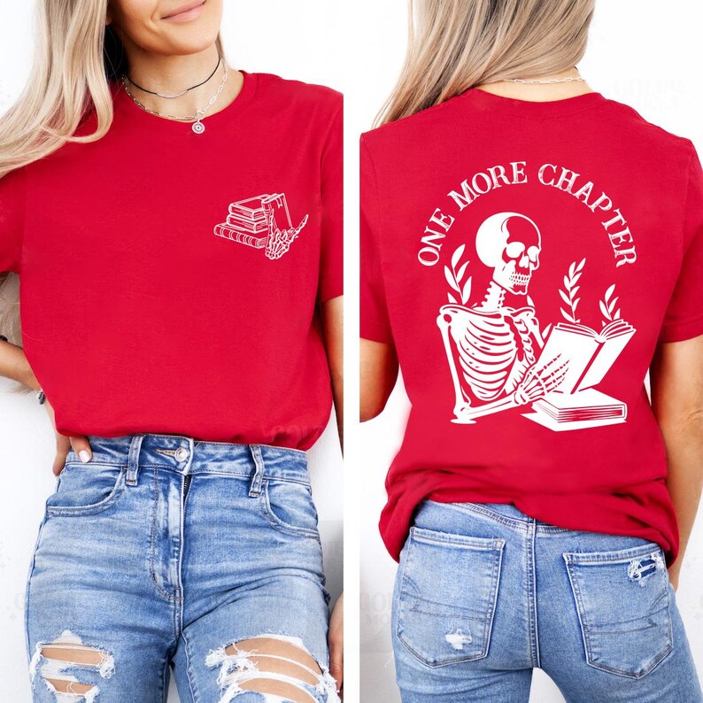 One More Chapter Short Sleeve Shirt, Halloween Book Tee, Cozy Reader Short Sleeve Shirt, Book Nerd Fall Reading Short Sleeve Shirt