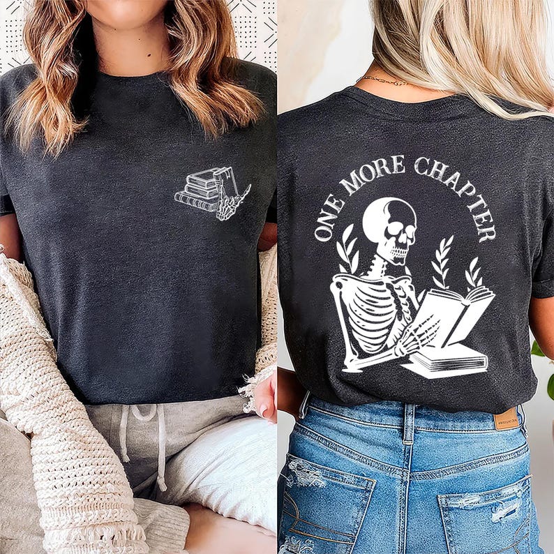 One More Chapter Short Sleeve Shirt, Halloween Book Tee, Cozy Reader Short Sleeve Shirt, Book Nerd Fall Reading Short Sleeve Shirt