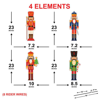 Nutcracker Yard Signs, Outdoor Christmas Lawn Decorations with Stakes, Holiday Garden Patio Pathway Cute Xmas Party Winter Décor