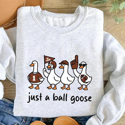 Just A Silly Goose Football Sweatshirt, Fall Football Game Day Goose SweatShirt, Retro American Football Goose SweatShirt
