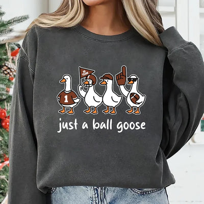 Just A Silly Goose Football Sweatshirt, Fall Football Game Day Goose SweatShirt, Retro American Football Goose SweatShirt