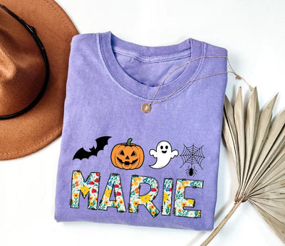 Custom Halloween Short Sleeve Shirt, Personalized Halloween Short Sleeve Shirt, Custom Name Tee, Custom Family Short Sleeve Shirt