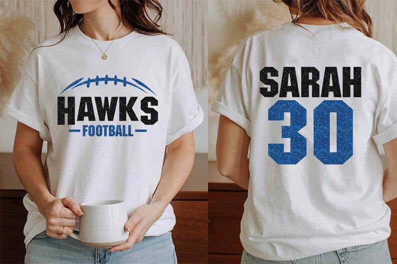 Custom Football Mascot Short Sleeve Shirt, Personalized Team Spirit Tee, Football Mom Short Sleeve Shirt