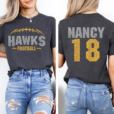 Custom Football Mascot Short Sleeve Shirt, Personalized Team Spirit Tee, Football Mom Short Sleeve Shirt