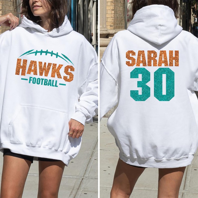 Custom Football Mascot Hoodie, Personalized Team Spirit Hoodie , Football Mom Hoodie
