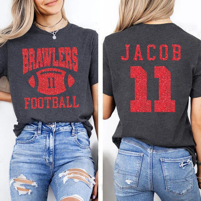Custom Football Mascot Short Sleeve Shirt, Personalized Team Spirit Tee, Football Mom Short Sleeve Shirt, Customized Game Day Short Sleeve Shirt