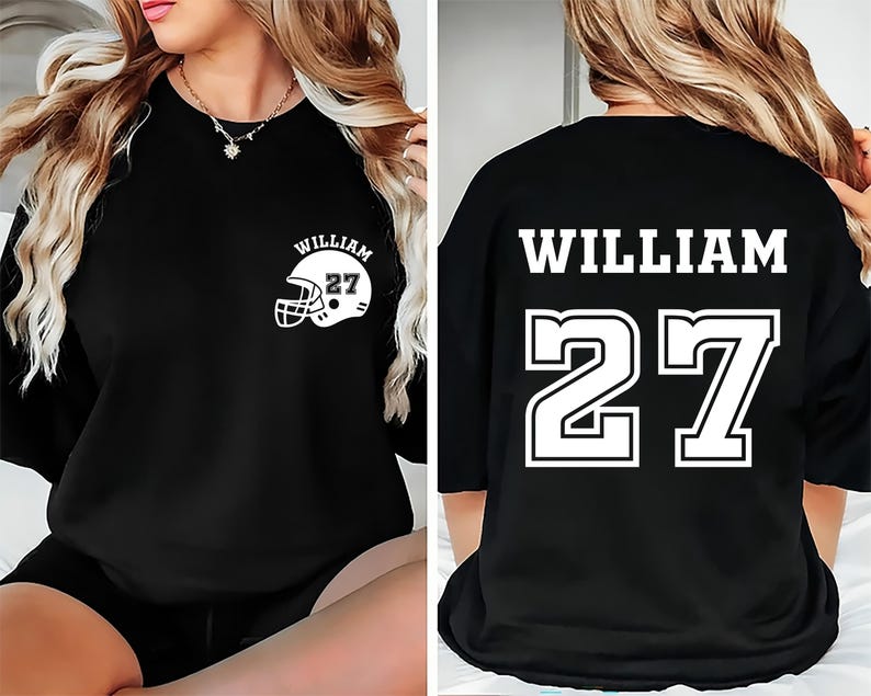 Customized Football Short Sleeve Shirt, Your Name Football Short Sleeve Shirt, Custom Football Mom Tee, Football Short Sleeve Shirt