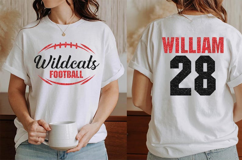 Custom Football Mascot Short Sleeve Shirt, Personalized Team Spirit Tee, Football Mom Short Sleeve Shirt, Customized Game Day Short Sleeve Shirt