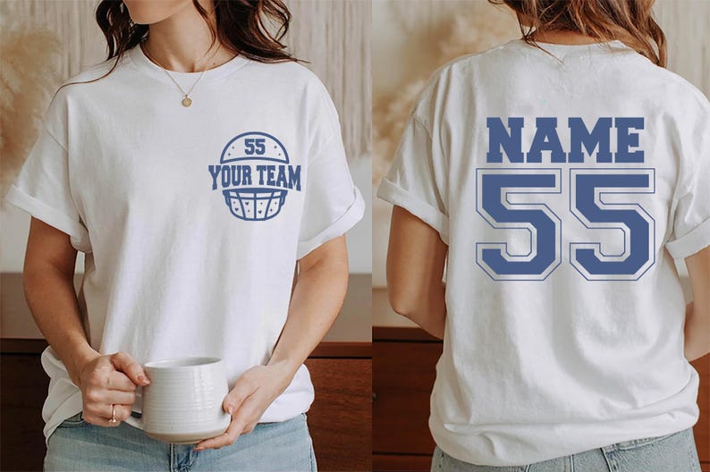 Custom Football Short Sleeve Shirt, Your Number Football Short Sleeve Shirt, Game Day Tee, Matching Family Football