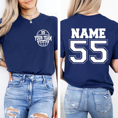 Custom Football Short Sleeve Shirt, Your Number Football Short Sleeve Shirt, Game Day Tee, Matching Family Football